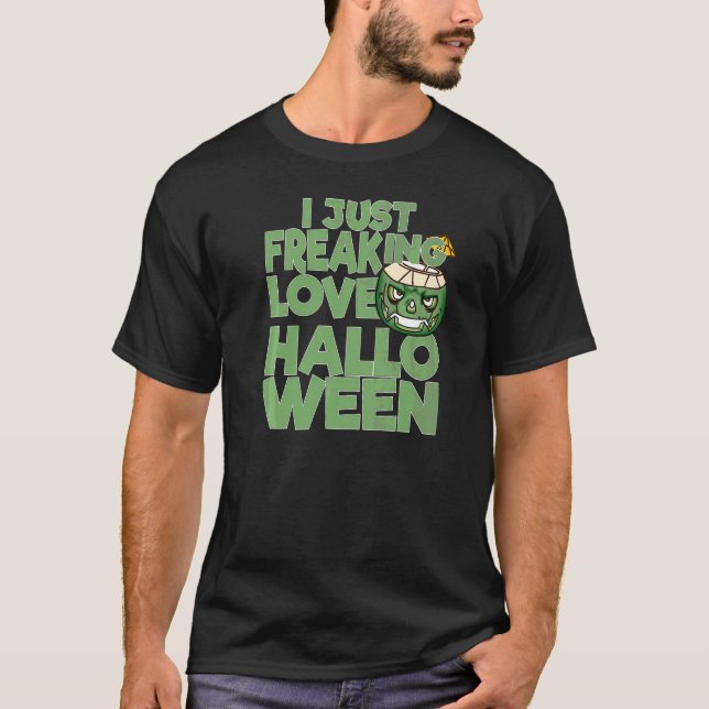 T-shirt J'adore tout simplement Halloween  Citrouille coco (Devant)