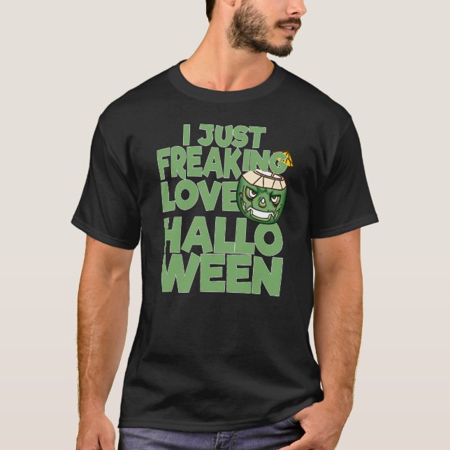 T-shirt J'adore tout simplement Halloween   Tête de citrou (Devant)