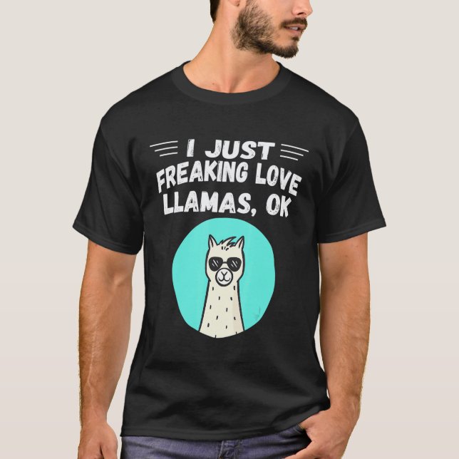 T-shirt J'adore tout simplement les lamas Ok Drôle de nouv (Devant)