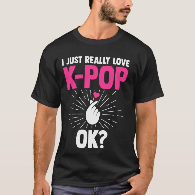 T-shirt J'adore vraiment k-pop ok Corée du Sud (Devant)