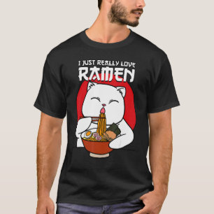 T-shirt J'adore Vraiment Les Chats Ramen Japonais Kitty No