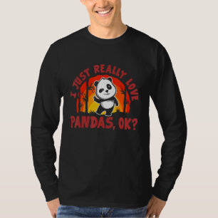 T-shirt J'adore vraiment les pandas ok animal   ours rétro