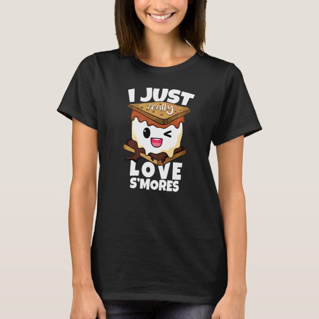 T-shirt J'adore vraiment les S'mores Camping Garçon Toddle (Devant)