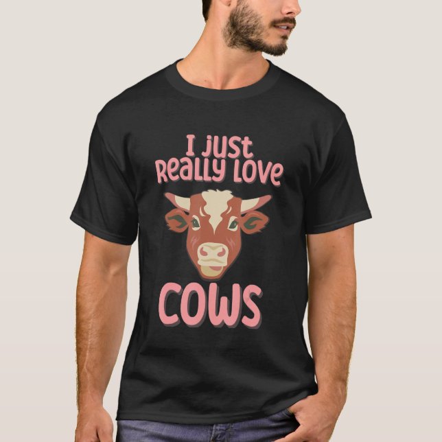 T-shirt J'adore vraiment les vaches (Devant)