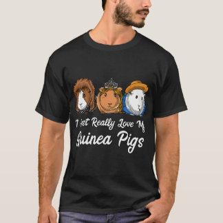 T-shirt J'adore vraiment mes cochons d'Inde