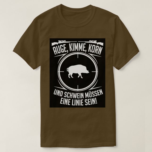 T-shirt jager augen kimme korn und schwein (Design devant)