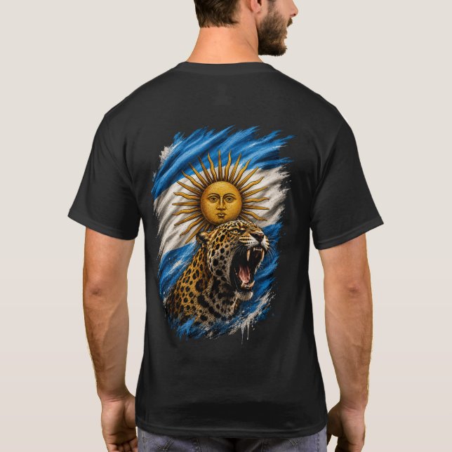 T-shirt Jaguar Argentin Féroce & Drapeau Sol de Mayo (Dos)