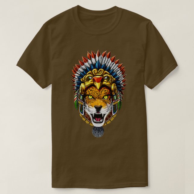 T-shirt Jaguar, guerrier aztèque (Design devant)