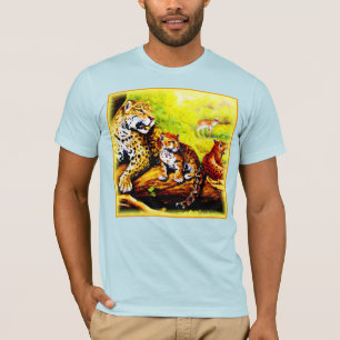 T-shirt Jaguar Maman et Cubs Se détendre dans la jungle. C