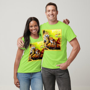T-shirt Jaguar Maman et Cubs Se détendre dans la jungle. C