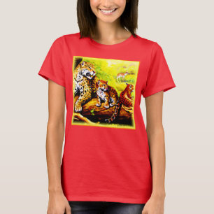 T-shirt Jaguar Maman et Cubs Se détendre dans la jungle. C