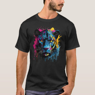 T-shirt Jaguar noir amoureux de la faune et des grands fél