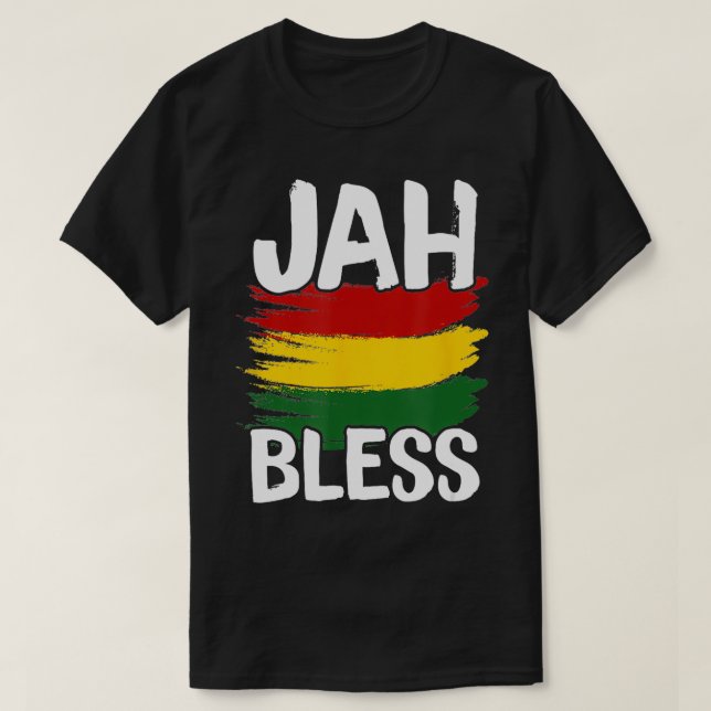 T-shirt Jah Bless Reggae Rasta Rastafari Jamaïcain (Design devant)