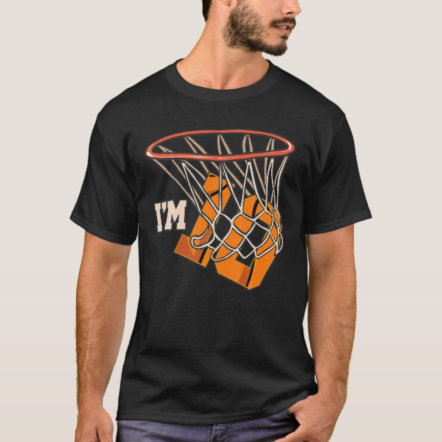T-shirt J'ai 10 ans de basket-ball thème fête d'anniversai (Devant)