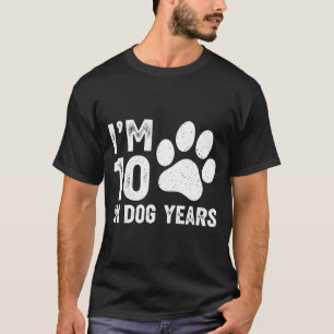 T-shirt J'ai 10 ans en années de chien