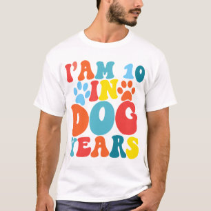 T-shirt J'ai 10 ans en chien 70e anniversaire Amoureux des