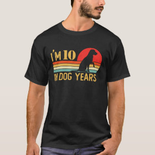 T-shirt J'ai 10 ans en chien 70e anniversaire Vintage 70 a