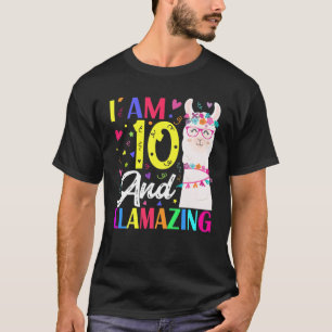 T-shirt J'Ai 10 Ans Et Llamazing Llama 10E Anniversaire