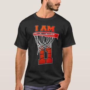 T-shirt J'ai 11 ans de basket-ball thème fête d'anniversai