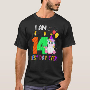 T-shirt J'Ai 14 Ans Anniversaire Unicorne Meilleur Jour An