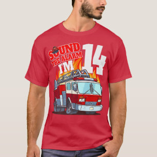 T-shirt J'ai 14 ans Fireman Birthday Fire Truck 14 ans Wi-