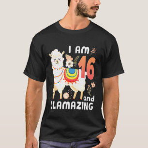 T-shirt J'Ai 16 Ans Et Llama Llamazing 16ème Anniversaire