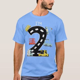 T-shirt J'ai 2 ans Anniversaire Garbage Truck Todd
