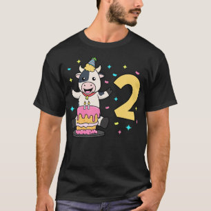 T-shirt J'ai 2 ans avec anniversaire de enfant de vache 2 