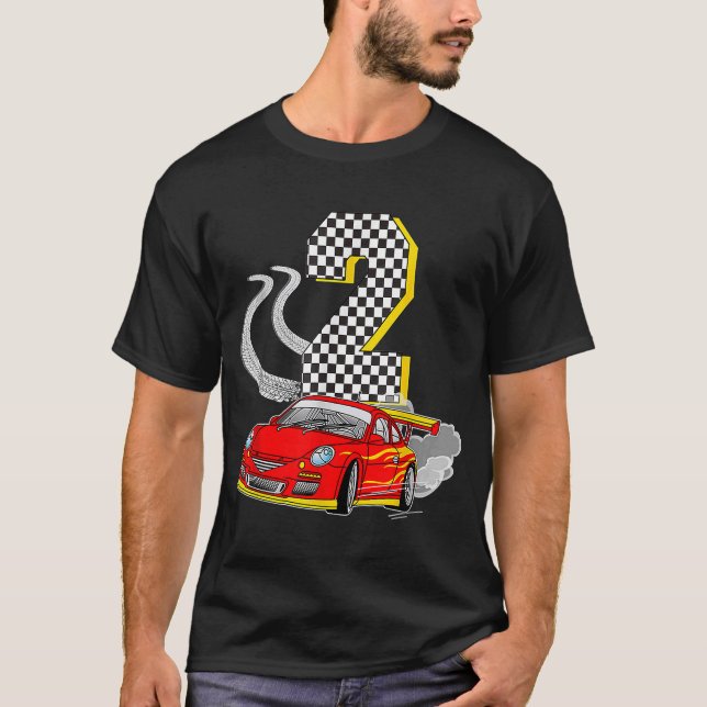 T-shirt J'Ai 2 Ans Racing Car Toddler Crew 2nd Birth (Devant)