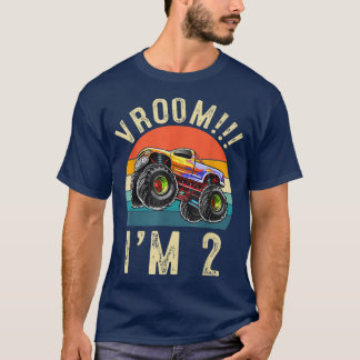 T-shirt J'ai 2 ans Vroom 2e Anniversaire voiture de fête