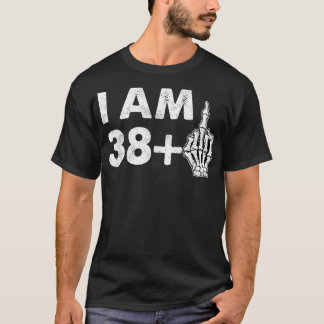 T-shirt J'ai 39 ans Funny Skeleton Middle Finger 39e