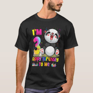 T-shirt J'ai 3 ans 3e anniversaire filles Ados Panda