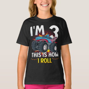 T-shirt J'ai 3 ans Voici comment je roule Monster Truck Gi
