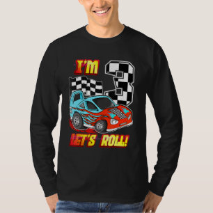 T-shirt J'ai 3 Roll Race Car 3e Birthday Boys Kids 3