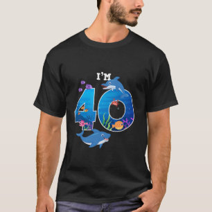 T-shirt J'ai 40e anniversaire Poisson Animal Baleine de me