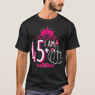 T-shirt J'Ai 45 Plus 1 Femmes de la Couronne rose du doigt