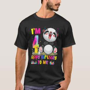 T-shirt J'ai 4 ans 4e anniversaire filles Ados Panda 1