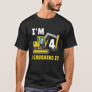 T-shirt J'ai 4 ans et je l'écrase 4e Const d'excavateur an