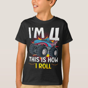 T-shirt J'ai 4 ans Voici comment je roule Monster Truck Bo