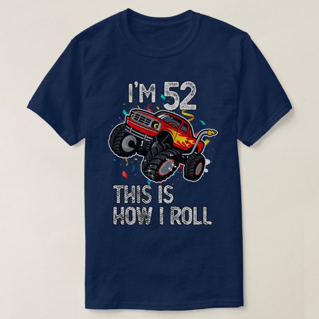 T-shirt J'ai 52 ans C'est comme ça que je roule 52e Annive (Design devant)