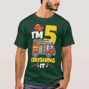 T-shirt J'ai 5 ans et je déchire Camion de pompiers 5e ann