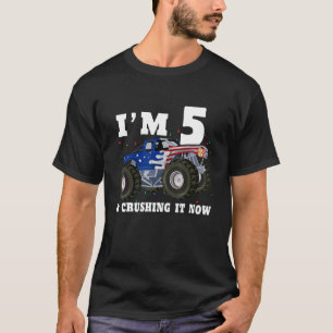 T-shirt J'ai 5 ans et je l'écrase maintenant Monster Truck