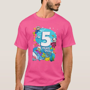 T-shirt J'ai 5 ans Vieux Océan Plongeur Plongée Terre Anim