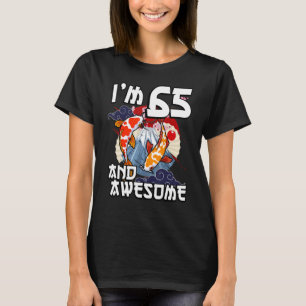 T-shirt J'ai 65 ans et merveilleux Poisson Carp Japonais K