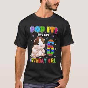 T-shirt J'ai 6 Ans 6E Anniversaire Guinée Pig Girls Pop