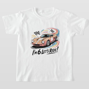 T-shirt J'ai 6 ans, Allons Rouler – Graphique d'anniversai