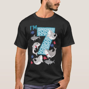 T-shirt J'ai 7 7e anniversaire équipage de requin thème Fa