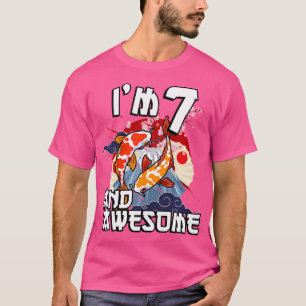 T-shirt J'Ai 7 Anniversaire De Poisson Carp Koi Japonais E