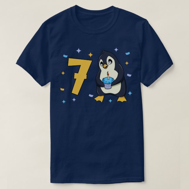 T-shirt J'ai 7 ans avec un anniversaire de enfant de pingo (Design devant)