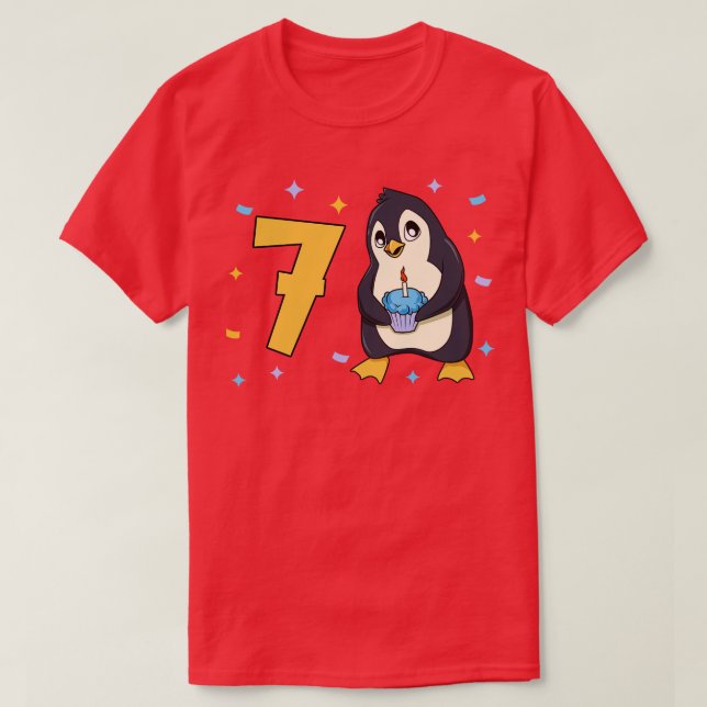 T-shirt J'ai 7 ans avec un anniversaire de enfant de pingo (Design devant)